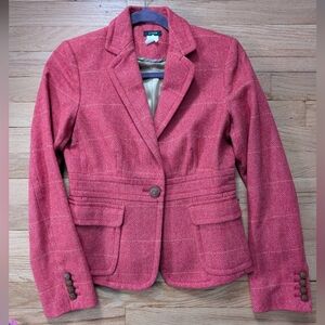 J Crew Robert Noble Coral Herringbone Blazer